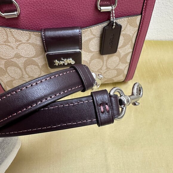 Coach Grace Carryall CJ634 Colorblock Sign Canvas Raspberry/Multi, Xbody - NWOT - Picture 8 of 13